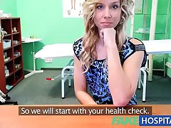 Fake Hospital Doctor offers blonde a discount on new tits in exchange for a good