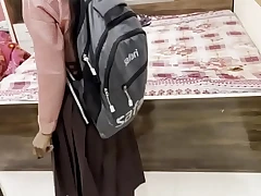 Indian hot desi college girl come to school and fucked her