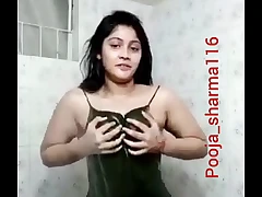 Bathroom sexy boobs press self