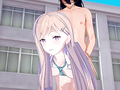 Saki Ayase si scopa uno sconosciuto fuori dalla scuola