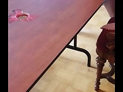 Stomping jizz out of cock