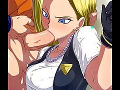 android 18 face pummel by krillin