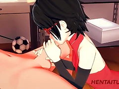 Naruto Anime porn 3D - Sarada Handjob & Bj to Naruto and jism in her facehole - Anime porn Hard Sex