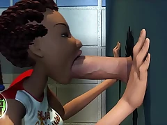 3DGSPOT - Teenie Cheerleader Deepthroats And Fucks A Random Immense Dick In Glory Hole! UNCENSORED SEX!