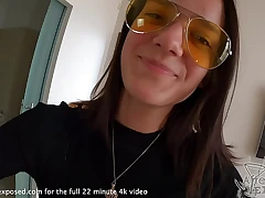 18yo real cheerleader giving me a flawless blowjob and huge mouthcum gulp