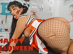 Halloween 2020 - Lider De Torcida Zumbi - gostosa Comandando tua Punheta - Jogo da Luz vermelha e Luz Verde - JOI portugues