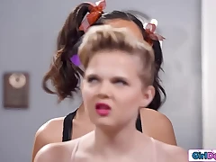 GirlDoGirl.com - Rival teen cheerleaders lick and squirt